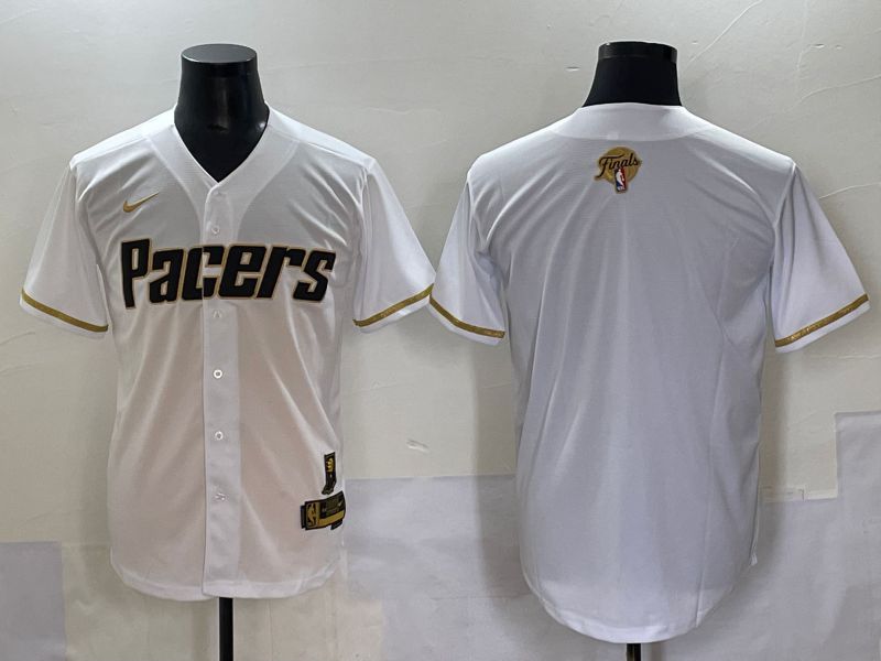 Men 2025 Indiana Pacers Blank White Joint Name Nike NBA Jersey style 2